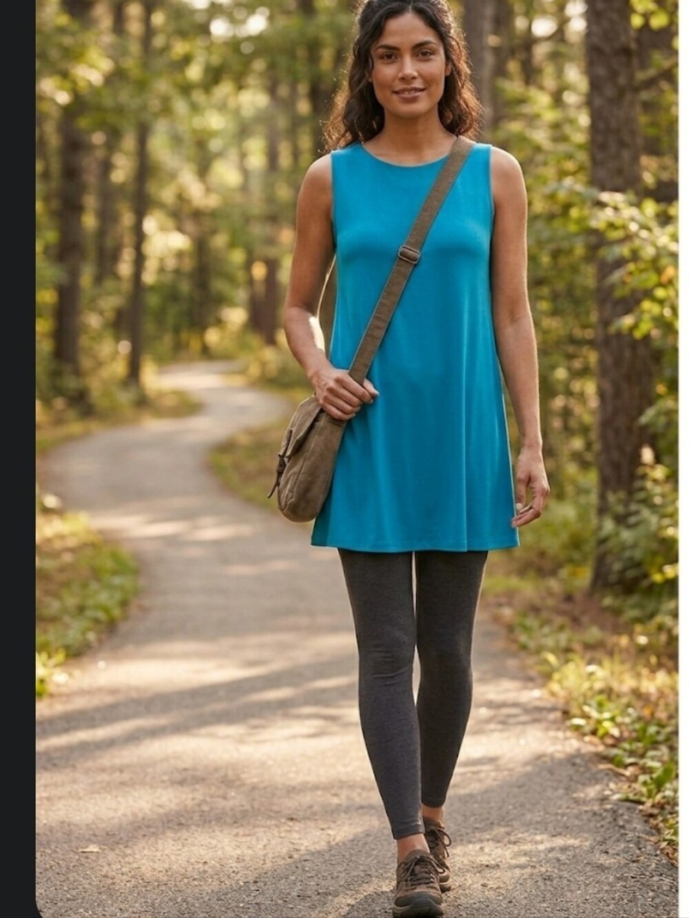 Long Flare Tank Top 14/16 Turquoise Jessica London